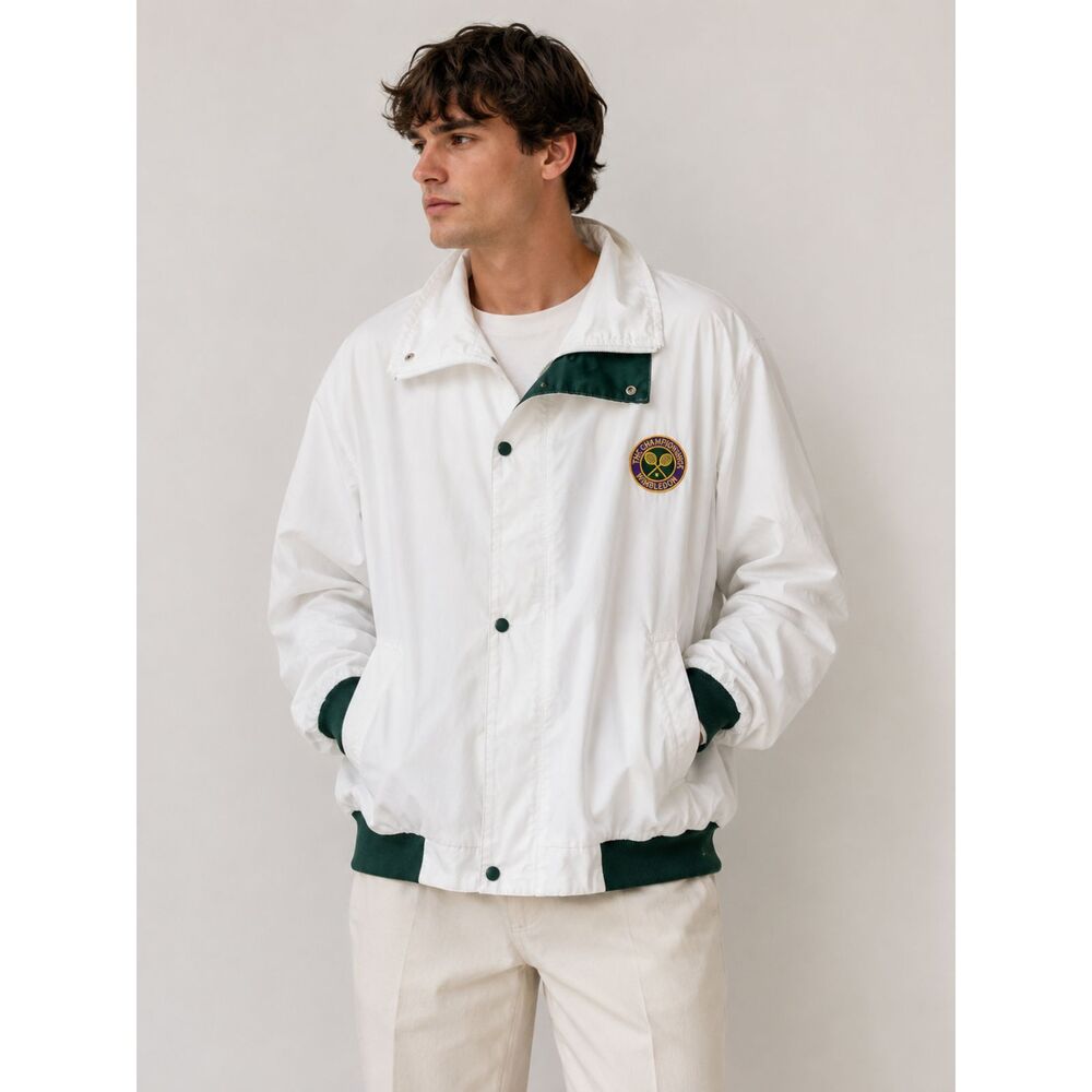 Vintage Wimbledon Tennis Jacket XL Made England Lawn Tennis Museum Preppy 90s